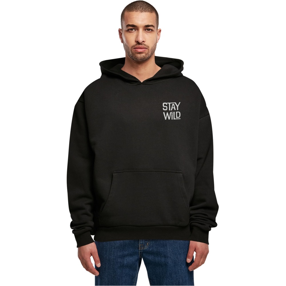 Merchcode - Wording Stay Wild Ultra Heavy Kapuzenpullover/hoodie - Schwarz